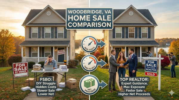 Woodbridge, VA Home Sale Comparison: FSBO vs. Using a Top Local Realtor—Real Costs, Time to Sell, and Net Proceeds